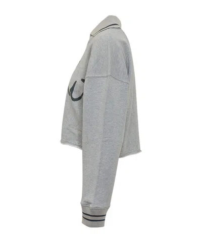 Off-white Script Polo Sweatshirt In Gray