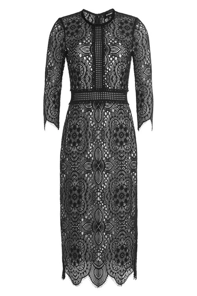 The Kooples Lace Dress With Contrast Lining In Black