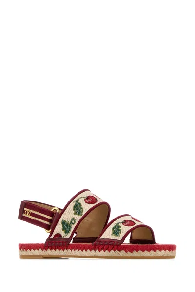 Valentino Garavani Cherryfic Double Strap Slingback Espadrille Sandal In Brown