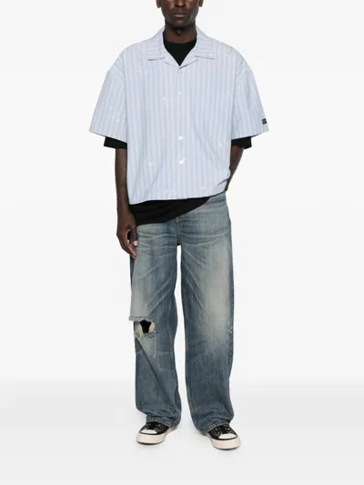 Mastermind Japan Striped-pattern Shirt In Blue