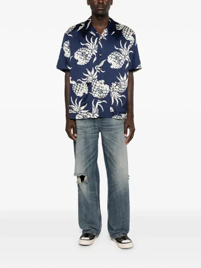 Mastermind Japan Pineapple-pattern Shirt In Blue