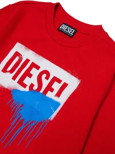 Diesel Logo-print Sweatshirt In Red