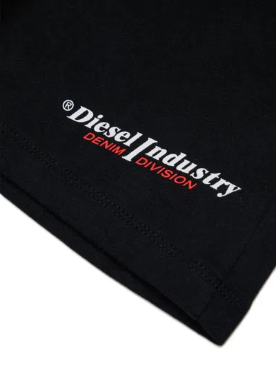 Diesel Drawstring Track Shorts In Black