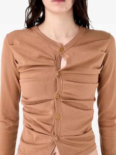 Camperlab Buttoned Cardigan In Brown