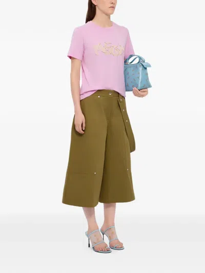 Msgm T-shirt With Decoration In Pink
