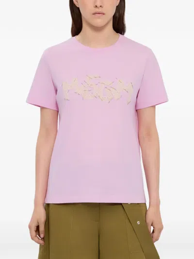 Msgm T-shirt With Decoration In Pink
