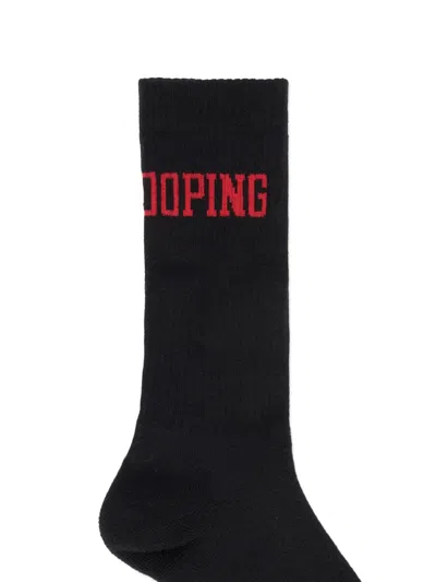 Msgm Lettering Socks In Black