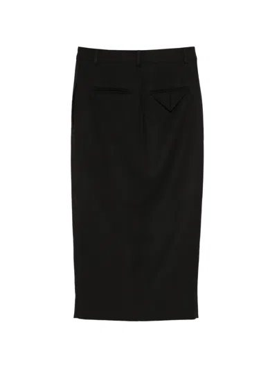 Pnk Front-split Skirt In Black