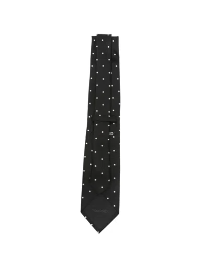 Tom Ford Regular Width Pointed Tip Polka Dot Tie In Animal Print