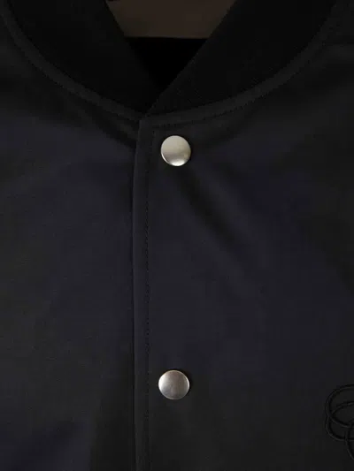 Jil Sander Embroidery Button Bomber Jacket In Black