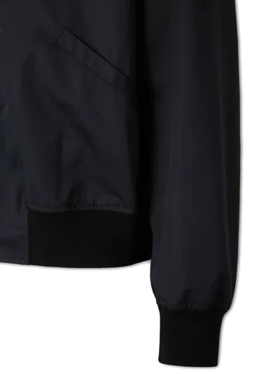 Jil Sander Embroidery Button Bomber Jacket In Black