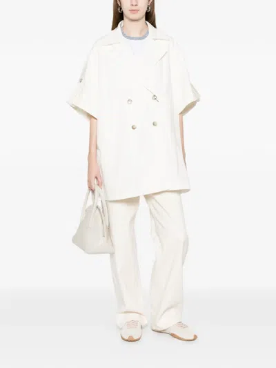 Herno Double Breasted Over Jacket In White