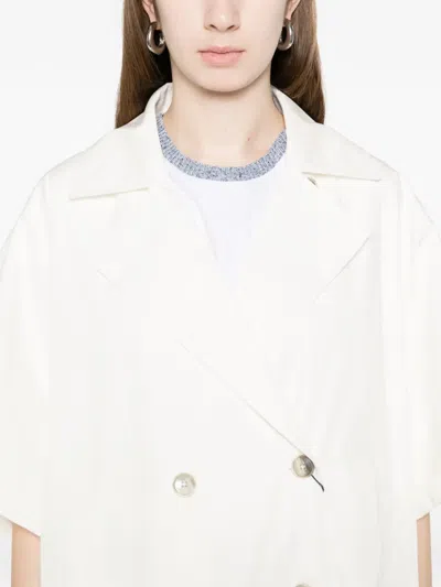 Herno Double Breasted Over Jacket In White