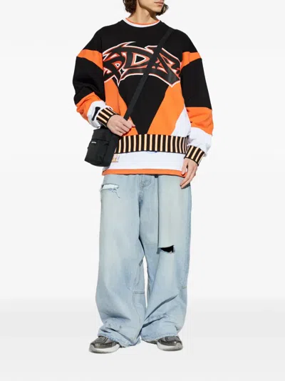 Pdf Striped Graphic-print Sweatshirt In Multi