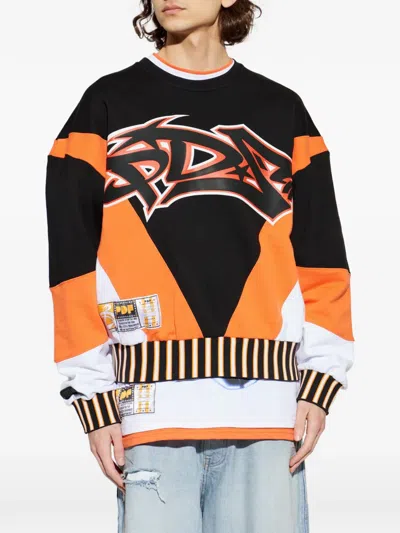 Pdf Striped Graphic-print Sweatshirt In Multi