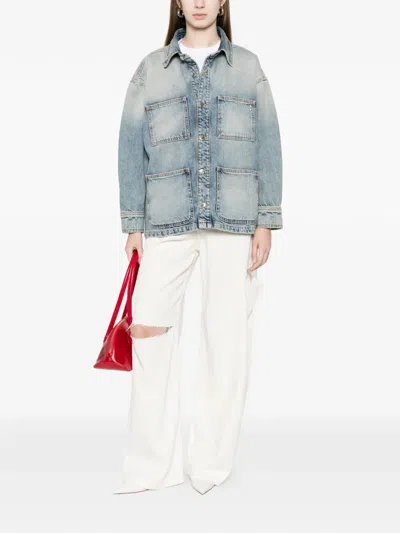 Icon Denim Denim Blue Nika Dropped-shoulder Cotton Denim Jacket In Blue