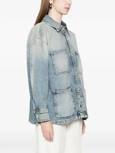 Icon Denim Denim Blue Nika Dropped-shoulder Cotton Denim Jacket In Blue