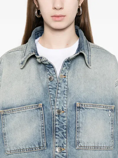 Icon Denim Denim Blue Nika Dropped-shoulder Cotton Denim Jacket In Blue