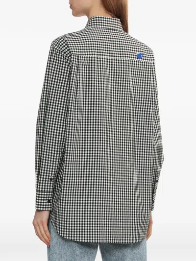 Ader Error Checked Logo-patch Shirt In Black