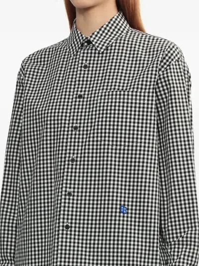 Ader Error Checked Logo-patch Shirt In Black