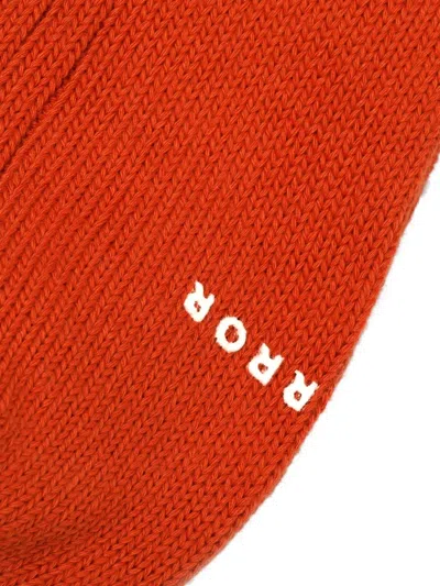 Ader Error Ribbed Patch Socks In Orange