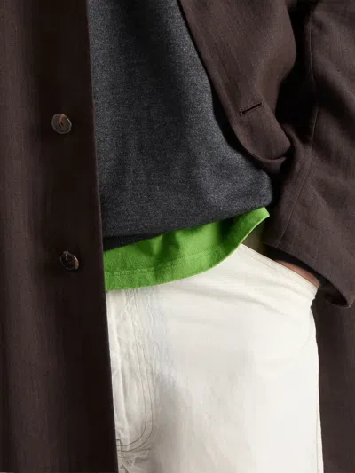 Prada Green Solid Crew Neck T-shirt In Green