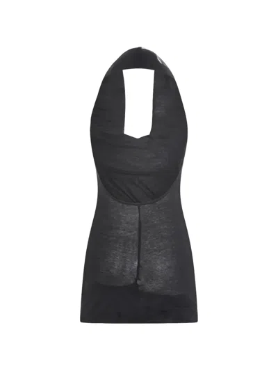 垂坠领挂脖上衣