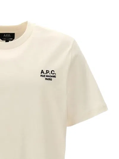 A.p.c. Rue Madame Organic Cotton Jersey T Shirt In White