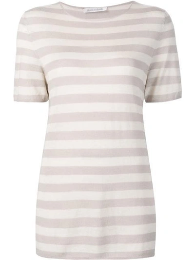 Shop Denis Colomb Short Sleeved Striped Sweatshirt - Neutrals