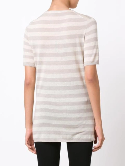 Shop Denis Colomb Short Sleeved Striped Sweatshirt - Neutrals