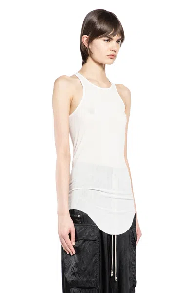 Rick Owens Temple Basic Rib Tank In White