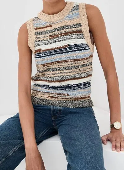 Veronica Beard Jerrel Wool-blend Cropped Tank Top In Multi