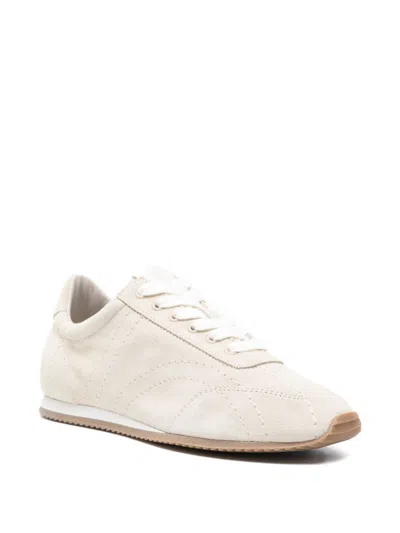 Totême Flex Suede Sneakers Stone In Multi