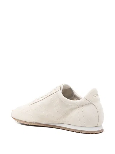 Totême Flex Suede Sneakers Stone In Multi