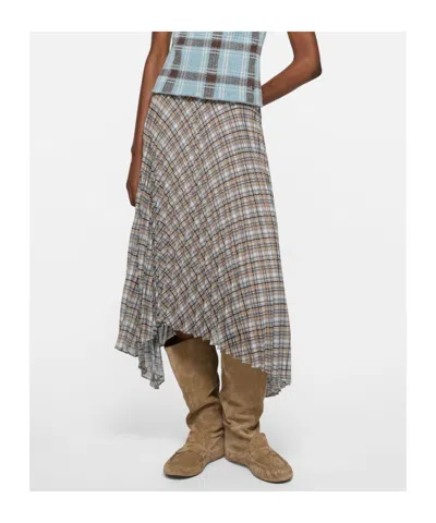 Acne Studios Bojan Slouch Suede Boots Beige In Animal Print