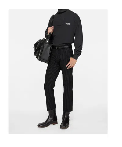 Acne Studios Zip-up Roll-neck Sweater In Black