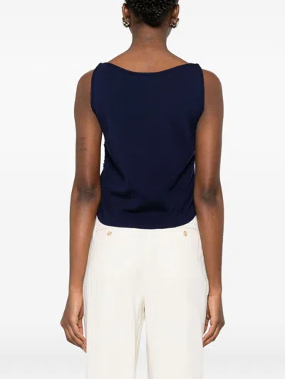 Dunst Drawstring Boat Neck In Blue