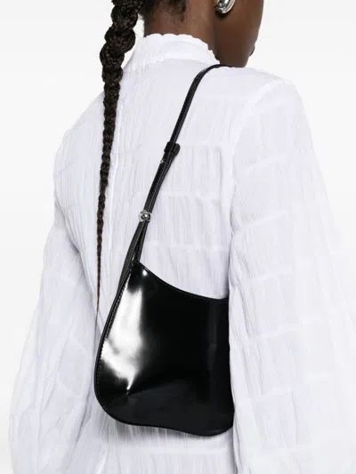 Jacquemus Le Petit Bisou Leather Shoulder Bag Adjustable Strap In Brown