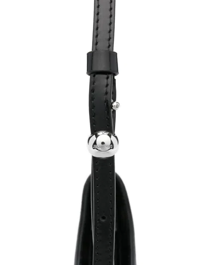 Jacquemus Le Petit Bisou Leather Shoulder Bag Adjustable Strap In Brown