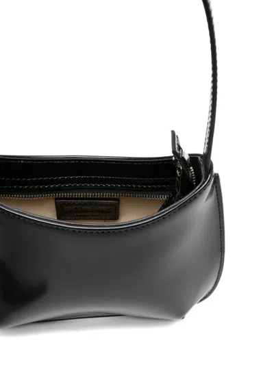 Jacquemus Le Petit Bisou Leather Shoulder Bag Adjustable Strap In Brown