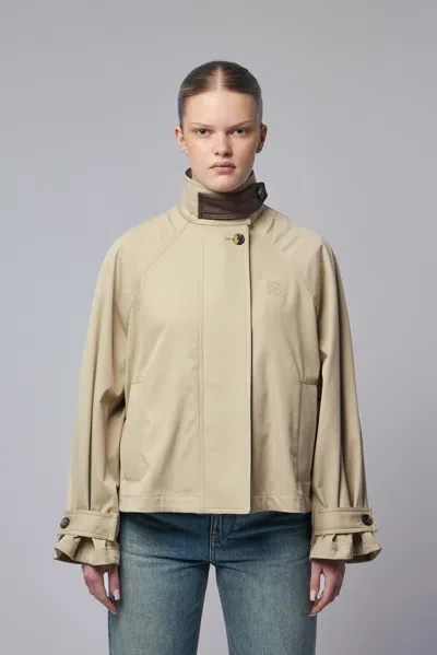 Loewe Button Cotton Jacket In Neutral