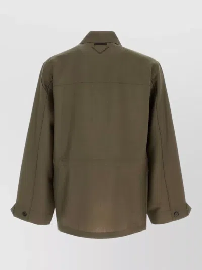 Prada Mohair Blend Jacket Long Sleeves Point Collar In Multi