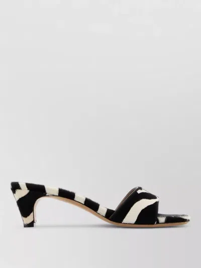 Ferragamo Sandals Open Toe Textured Finish Zebra Pattern In Multi