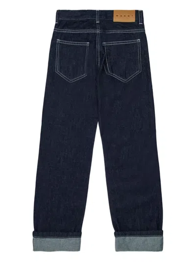 Marni Button Jeans In Blue
