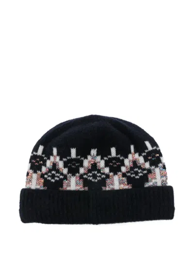 Loewe Sequin-embellished Fair Isle Wool-blend Beanie In Green