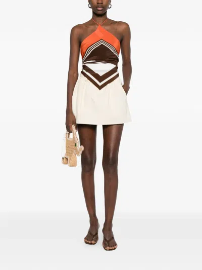Maje Side-pocket Shorts In Neutral