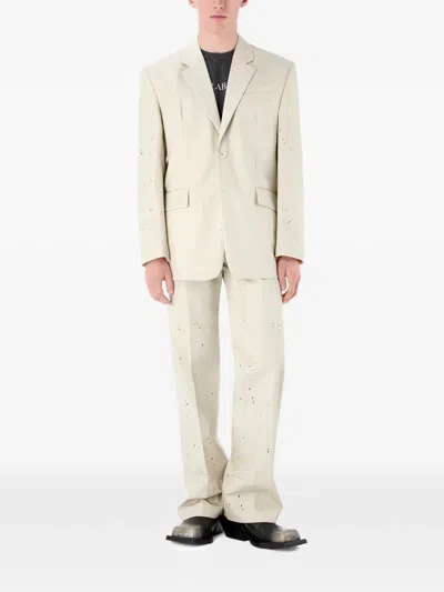 Camperlab Button Distressed Blazer In Neutral