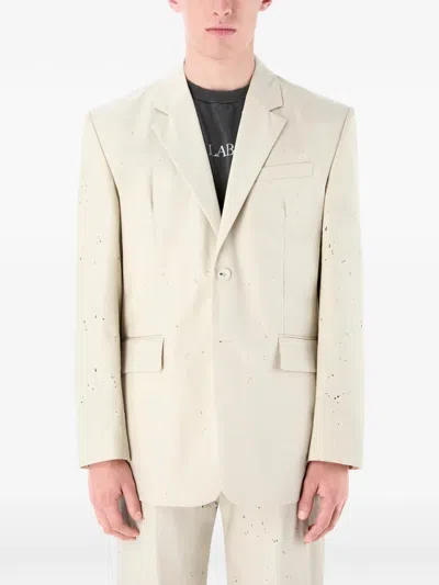 Camperlab Button Distressed Blazer In Neutral