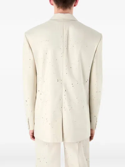 Camperlab Button Distressed Blazer In Neutral