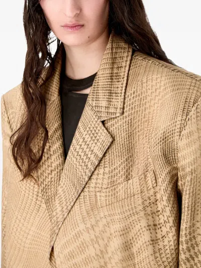 Camperlab Check Button Blazer In Brown